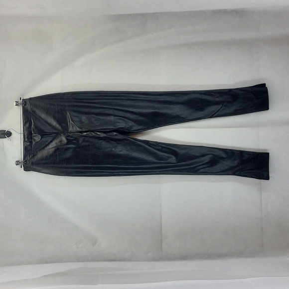 PRETTY LITTLE THINGS Black Faux Leather High Waisted Split Hem Leggings - Picture 2 of 14